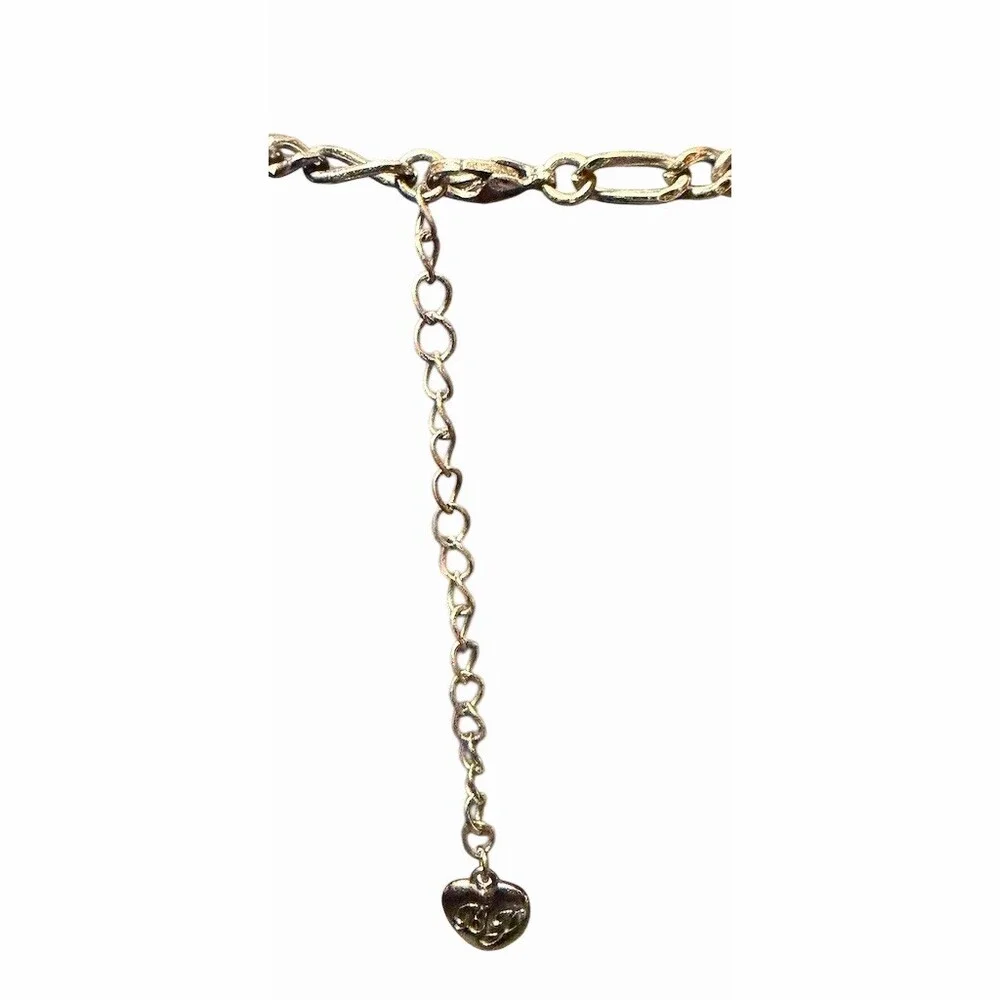 Betsey Johnson Zebra Stripe Adjustable Heart Pendant Charm Necklace N19